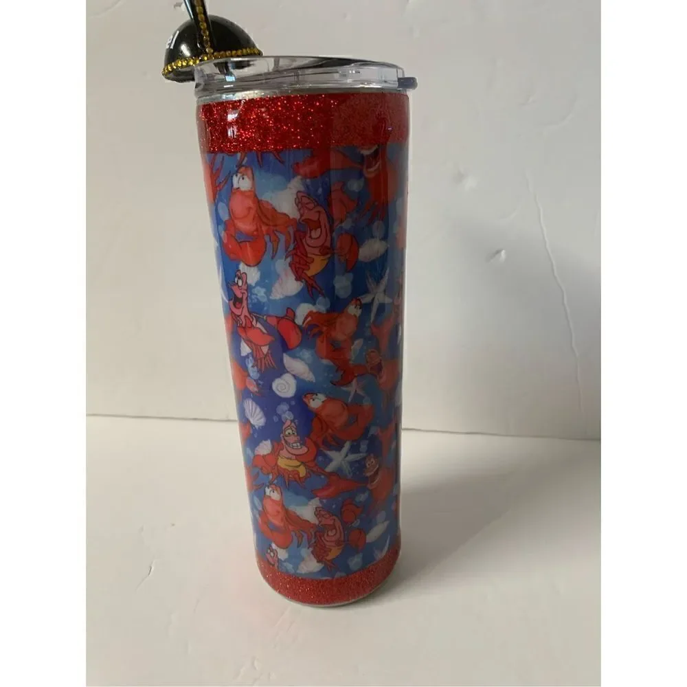 Handmade Mermaid/Lobster 20 oz Tumbler with straw topper